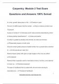 Carpentry&colon; Module 2 Test Exam  Questions and Answers 100&percnt; Solved