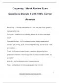 Carpentry 1 Book Review Exam  Questions Module 2 with 100&percnt; Correct  Answers