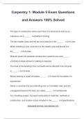 Carpentry 1&colon; Module 5 Exam Questions  and Answers 100&percnt; Solved