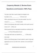Carpentry Module 2&colon; Review Exam  Questions and Answers 100&percnt; Pass