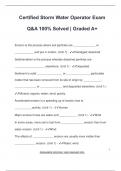 Certified Storm Water Operator Exam Q&A 100&percnt; Solved &vert; Graded A&plus;