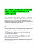  UW Ocean 101 Exam 3 Questions with All Correct Answers 2025 Latest Update