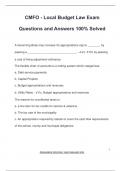 CMFO - Local Budget Law Exam  Questions and Answers 100&percnt; Solved