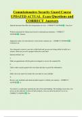 Commissionaires Security Guard Course UPDATED ACTUAL Exam Questions and  CORRECT Answers