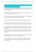 California Adjuster PSI Exam Questions and Answers &lpar;100&percnt; Correct Answers&rpar; 2025