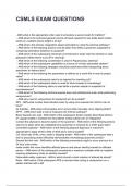 CSMLS EXAM QUESTIONS  WITH DETAILED VERIFIED ANSWERS 2025&sol;2026 &lpar;100&percnt; CORRECT ANSWERS&rpar; &sol;ALREADY GRADED A&plus;