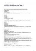 CSMLS MLA Practice Test 1 QUESTIONS WITH DETAILED VERIFIED ANSWERS 2025&sol;2026  &lpar;100&percnt; CORRECT ANSWERS&rpar; &sol;ALREADY GRADED A&plus;