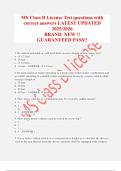 MS Class D License Test questions with correct answers LATEST UPDATED 2025&sol;2026 BRAND  NEW &excl;&excl; GUARANTEED PASS&excl;&excl;