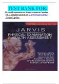       TEST BANK FOR&colon; Physical Examination and Health Assessment Canadian 4th Canadian Edition by Carolyn Jarvis PhD   Latest Update&period; 