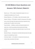 CS 305 EXAM PACKAGE DEAL QUESTIONS AND VERIFIED DETAILED ANSWERS &vert; 100&percnt; GUARANTEED PASS &vert; ALREADY GRADED A&plus;