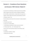 Domain 4 &ndash; Compliance Exam Questions  and Answers 100&percnt; Solved &vert; Rated A&plus;