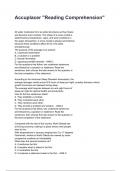 Accuplacer "Reading Comprehension" QUESTIONS WITH DETAILED VERIFIED ANSWERS 2025&sol;2026  &lpar;100&percnt; CORRECT ANSWERS&rpar; &sol;ALREADY GRADED A&plus;