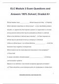 ELC Module 2 Exam Questions and  Answers 100&percnt; Solved &vert; Graded A&plus;