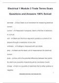 Electrical 1 Module 3 Trade Terms Exam  Questions and Answers 100&percnt; Solved
