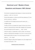 Electrical Level 1 Module 4 Exam  Questions and Answers 100&percnt; Solved