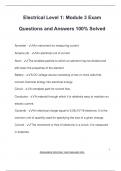 Electrical Level 1&colon; Module 3 Exam  Questions and Answers 100&percnt; Solved