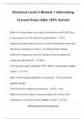 Electrical Level 2 Module 1 Alternating  Current Exam Q&A 100&percnt; Solved