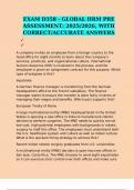 EXAM D358 - GLOBAL HRM PRE ASSESSMENT&colon; 2025&sol;2026&comma; WITH CORRECT&sol;ACCURATE ANSWERS