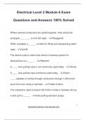 Electrical Level 2 Module 6 Exam  Questions and Answers 100&percnt; Solved