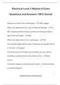 Electrical Level 3 Module 6 Exam  Questions and Answers 100&percnt; Solved