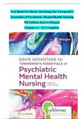 Davis Advantage for Townsend&rsquo;s Essentials of Psychiatric Mental Health Nursing 9th Edition Test Bank Karyn Morgan All Chapters &lpar;1-32&rpar; &vert; A&plus; ULTIMATE GUIDE 2023