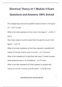 Electrical Theory lvl 1 Module 4 Exam  Questions and Answers 100&percnt; Solved