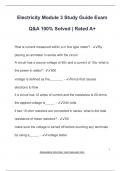 Electricity Module 3 Study Guide Exam  Q&A 100&percnt; Solved &vert; Rated A&plus;