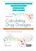 Test Bank for Calculating Drug Dosages&colon; A Patient-Safe Approach To Nursing And Math 2nd Edition By Sandra Luz Martinez De Castillo And Maryanne Werner-Mccullough ISBN 9780803624962 Chapter 1-22 &vert; Complete Guide A&plus;