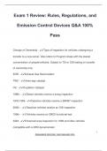 Exam 1 Review&colon; Rules&comma; Regulations&comma; and  Emission Control Devices Q&A 100&percnt;  Pass