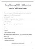 Exam 1 Sensory RNSG 1430 Questions  with 100&percnt; Correct Answers