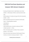EXW 344 Final Exam Questions and  Answers 100&percnt; Solved &vert; Graded A&plus;