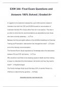 EXW 344 LATEST EXAM PACKAGE DEAL QUESTIONS AND VERIFIED DETAILED ANSWERS &lpar;100&percnt; CORRECT&rpar; ANSWERS&rpar; &vert; ALREADY GRADED A&plus;