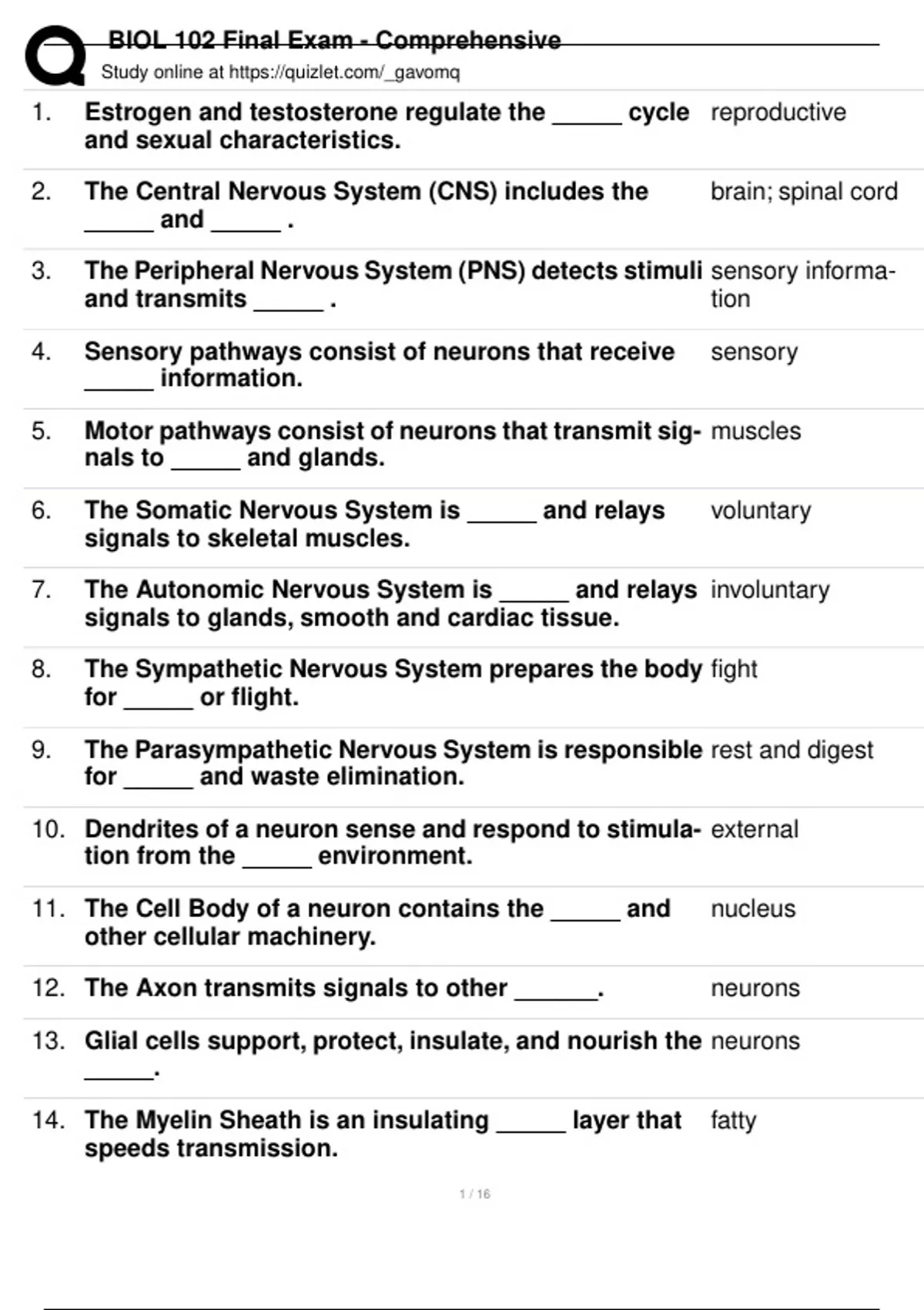 BIOL 102 Final Exam Questions and Answers Latest Update (Graded) - BIOL ...
