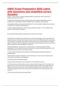 GMAT Exam Preparation 2025 Latest with Questions and simplified correct Answers