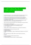 QME Exam Prep Test Questions with 100&percnt; Correct Answers Already Passed 