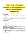 RBWO Foundations Training  Exam Set Questions With Reviewed  Correct Detailed Answers  New Update&excl;&excl;