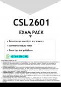 CSL2601 EXAM PACK 2026 - DISTINCTION GUARANTEED