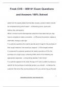 Freak CVS &ndash; 800141 Exam Questions  and Answers 100&percnt; Solved
