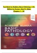  Test Bank for Robbins Basic Pathology 11th Edition by Kumar&comma; Abul K&period; Abba  Chapters 1 - 24 