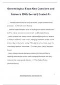 Gerontological Exam One Questions and  Answers 100&percnt; Solved &vert; Graded A&plus;