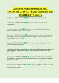 Advanced weight training Exam 1 UPDATED ACTUAL Exam Questions and  CORRECT Answers