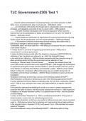 TJC Government-2305 Test 1 QUESTIONS WITH DETAILED VERIFIED ANSWERS 2025&sol;2026  &lpar;100&percnt; CORRECT ANSWERS&rpar; &sol;ALREADY GRADED A&plus;
