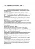 TJC Government-2305 Test 2 QUESTIONS WITH DETAILED VERIFIED ANSWERS 2025&sol;2026  &lpar;100&percnt; CORRECT ANSWERS&rpar; &sol;ALREADY GRADED A&plus;