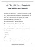 LSU POLI 2051&colon; Exam 1 Study Guide Q&A 100&percnt; Solved &vert; Graded A&plus;