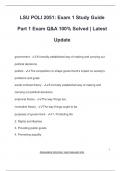 LSU POLI 2051 EXAM PACKAGE DEAL QUESTIONS AND VERIFIED DETAILED ANSWERS &vert; 100&percnt; GUARANTEED PASS &vert; ALREADY GRADED A&plus;