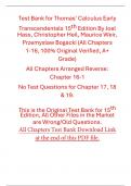 Test Bank for Thomas' Calculus Early Transcendentals 15th Edition By Joel Hass&comma; Christopher Heil&comma; Maurice Weir&comma; Przemyslaw Bogacki &lpar;All Chapters 100&percnt; Original Verified&comma; A&plus; Grade&rpar;