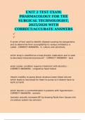 UNIT 2 TEST EXAM: PHARMACOLOGY FOR THE SURGICAL TECHNOLOGIST, 2025/2026 WITH CORRECT/ACCURATE ANSWERS