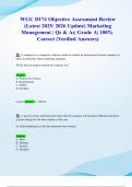 WGU D174 Objective Assessment Review &lpar;Latest 2025&sol; 2026 Update&rpar; Marketing Management &vert; Qs & As&vert; Grade A&vert; 100&percnt; Correct &lpar;Verified Answers&rpar;