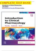 COMPLETE TEST BANK&colon; Introduction to Clinical Pharmacology  11th Edition by Constance G Visovsky PhD Latest Update&period;