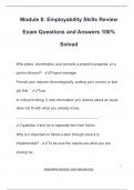 Module 8&colon; Employability Skills Review  Exam Questions and Answers 100&percnt;  Solved